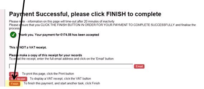 Finish Payment