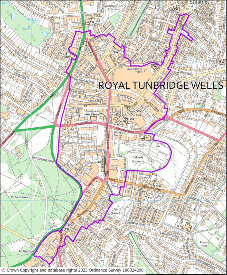 Tunbridge Wells Town Center Plan Boundaries