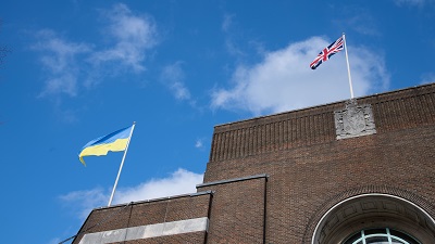An image showing the Ukrainian flag
