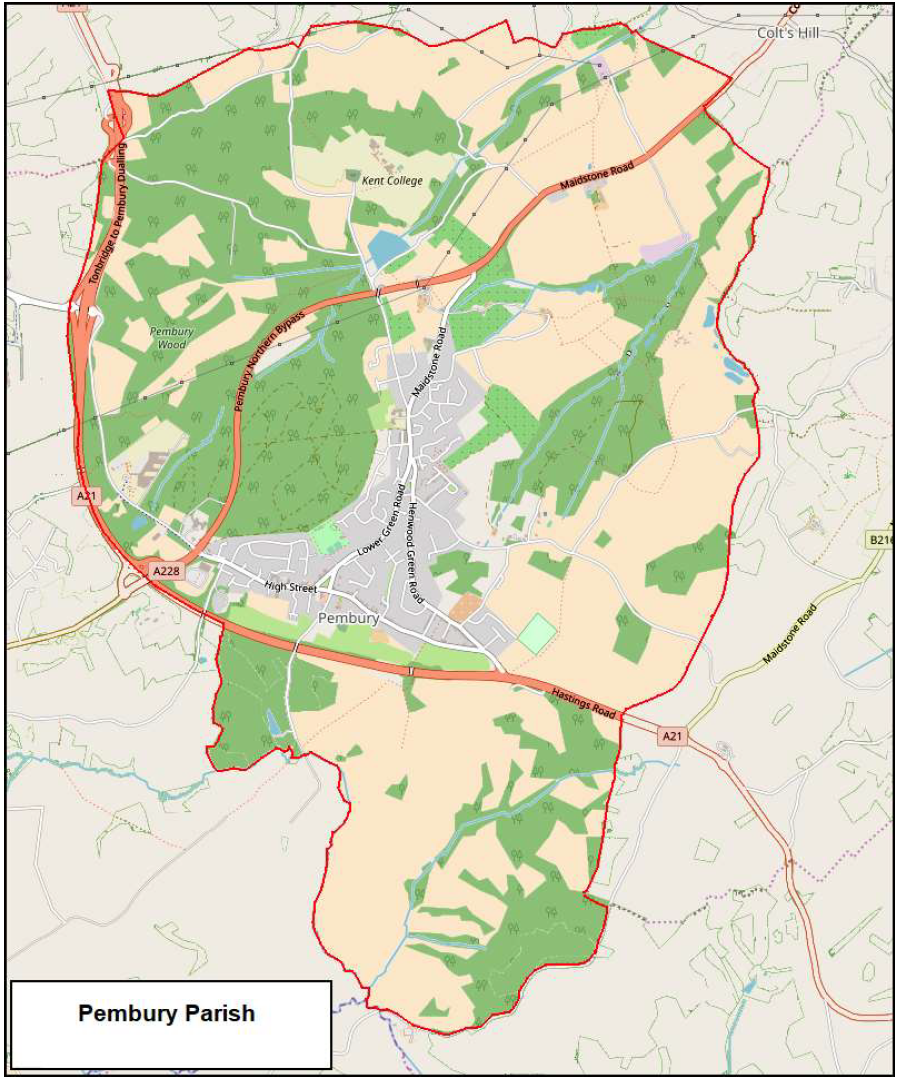 Map showing the Pembury Neighbourhood Area