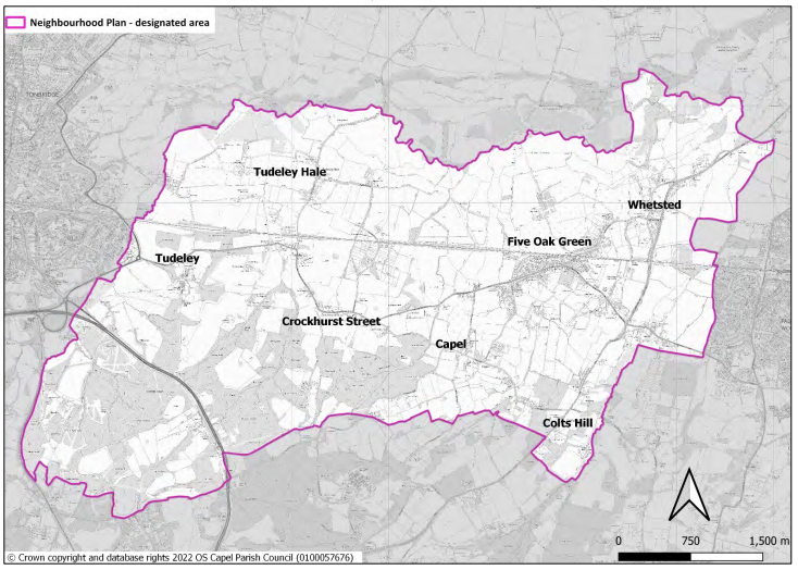 Map showing the Capel Neighbourhood Area