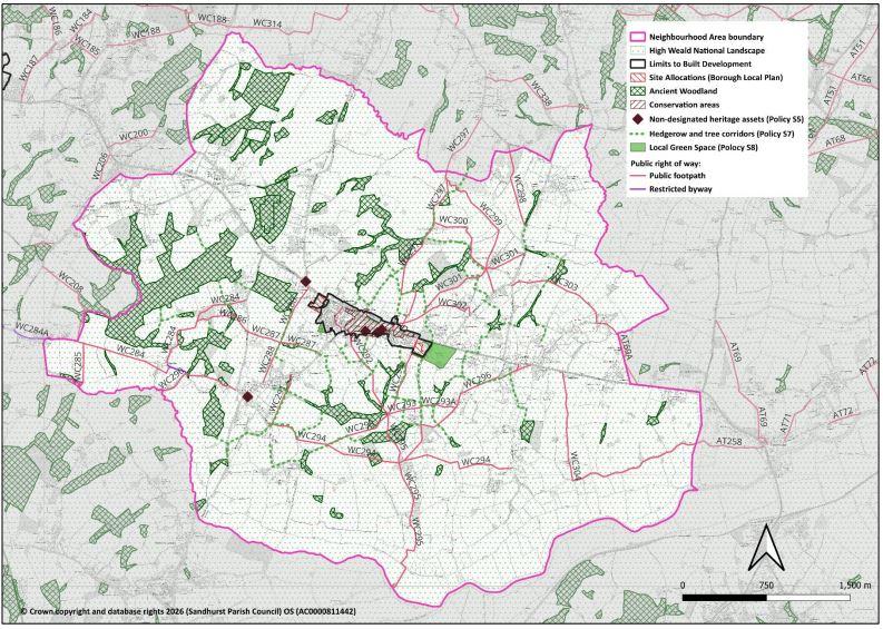 Map showing the Sandhurst Neighbourhood area