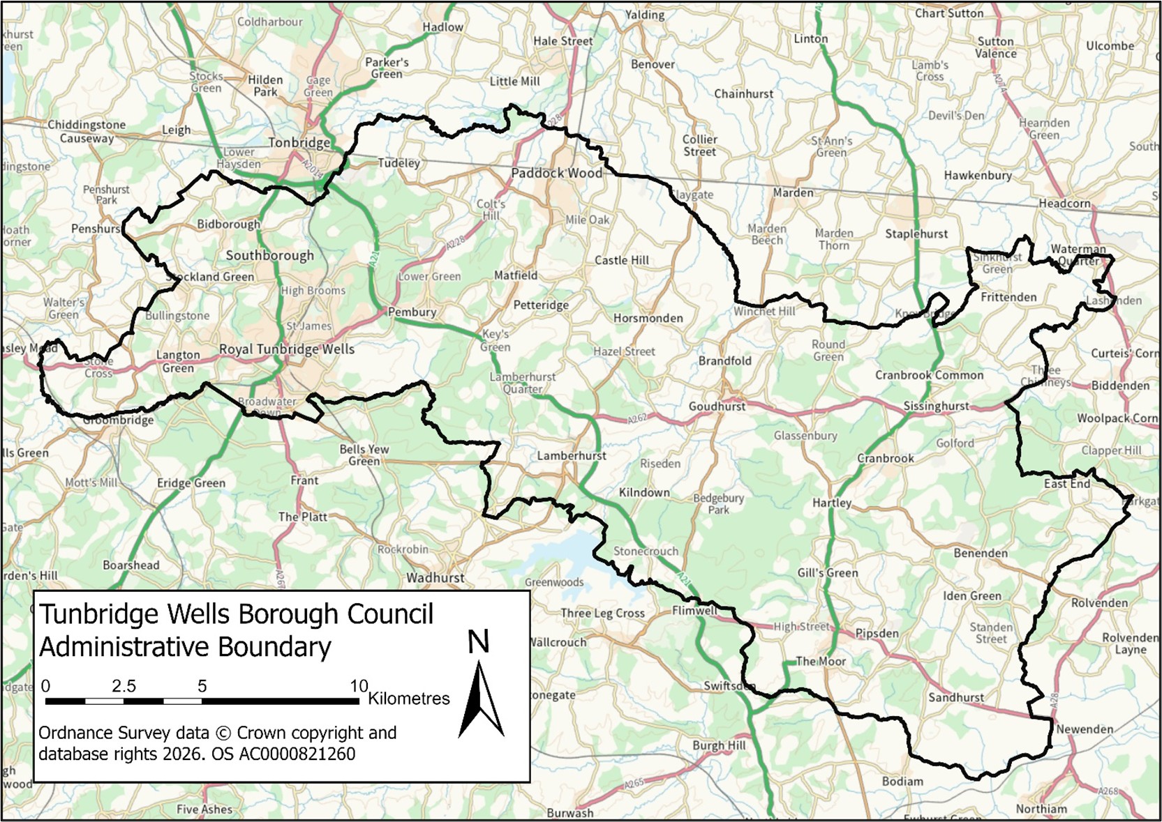 Map of Tunbridge Wells Local Plan Review Area