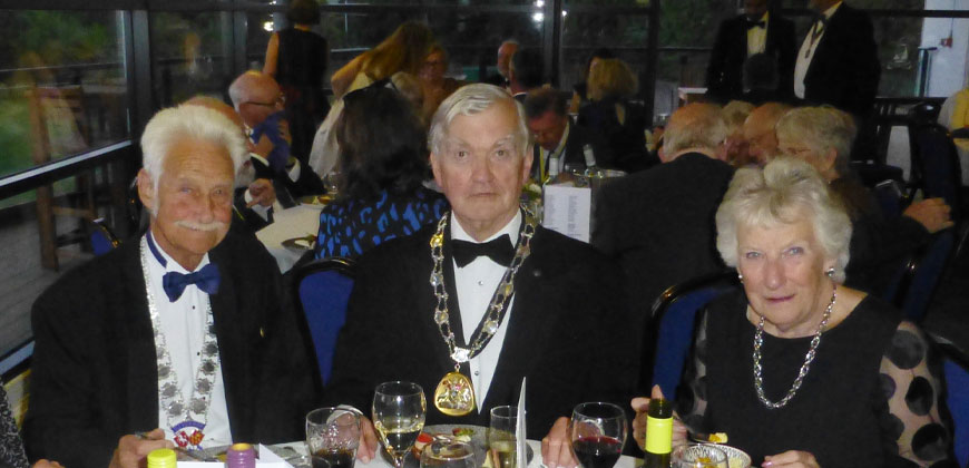 Pic: (l-r) Chris Brenchley, Rotary South East District Governor, Mayor Councillor Godfrey Bland, Mrs Pamela Atkinson.