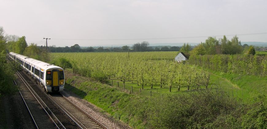 Train passing the countryside