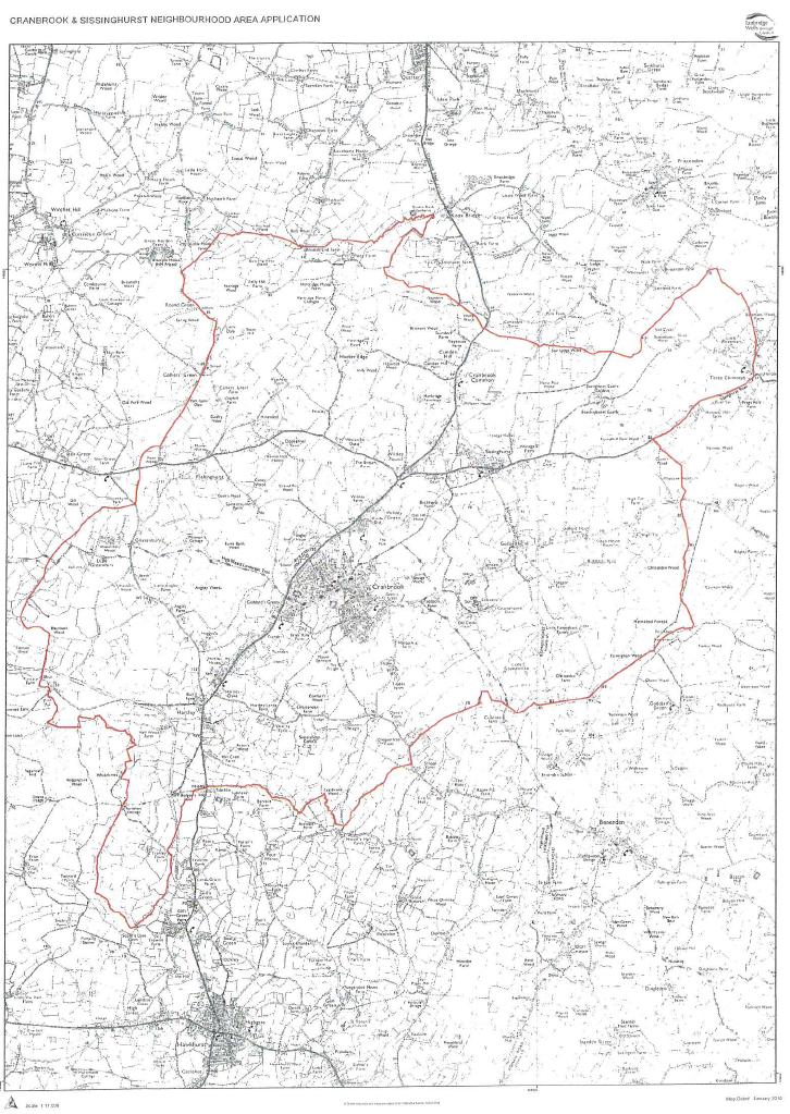 Map showing the Cranbrook and Sissinghurst Neighbourhood Area