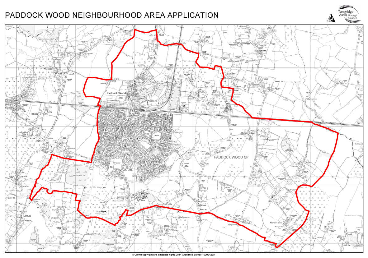 Map showing the Paddock Wood Neighbourhood Area