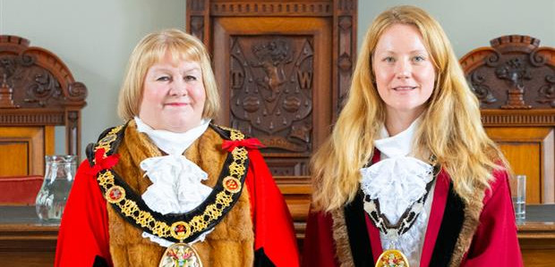 The Mayor, Cllr Bev Palmer and the Deputy Mayor Cllr Astira Birch